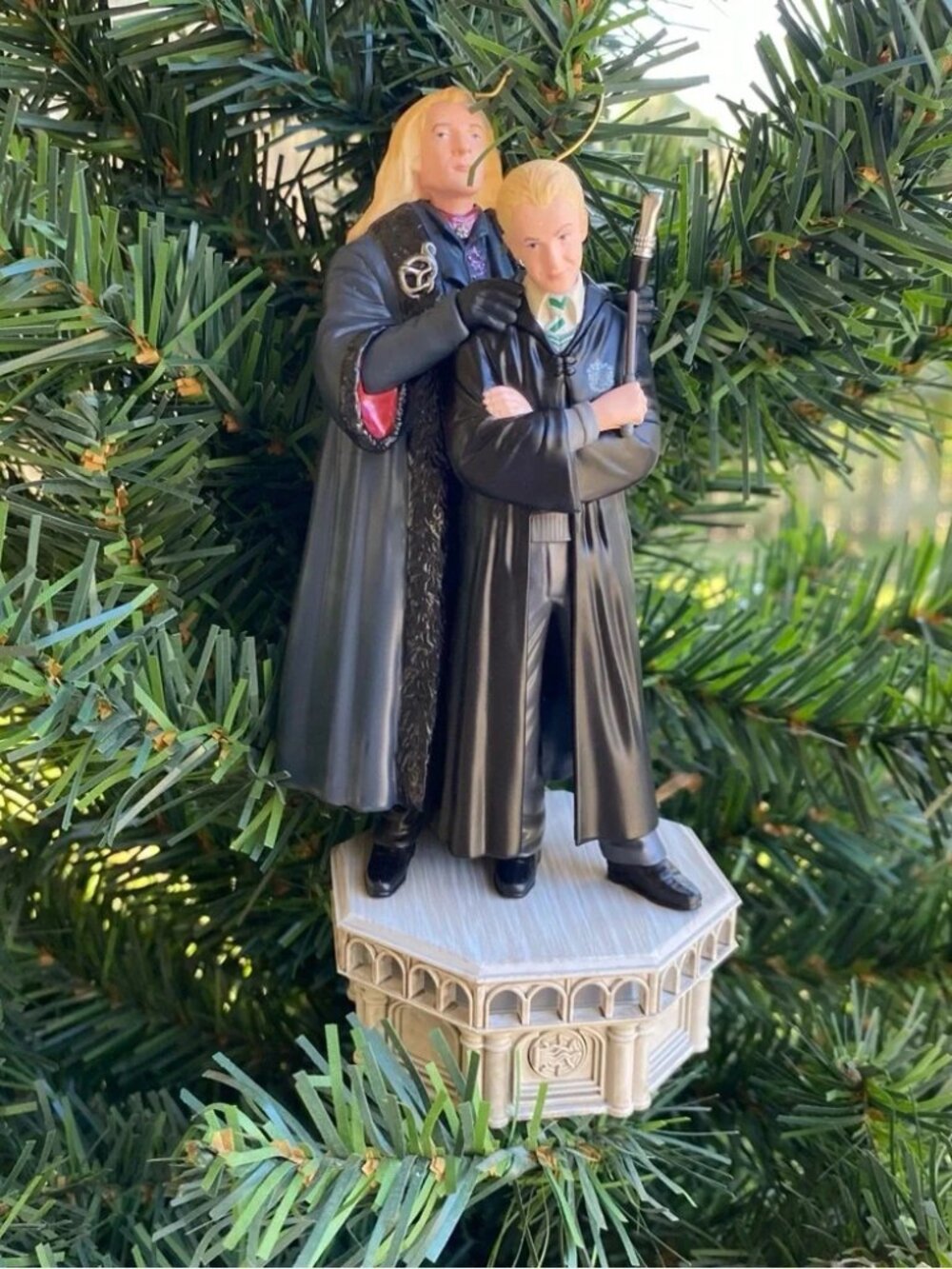NWT Hallmark Harry Potter Lucius and Draco Malfoy storyteller ornament